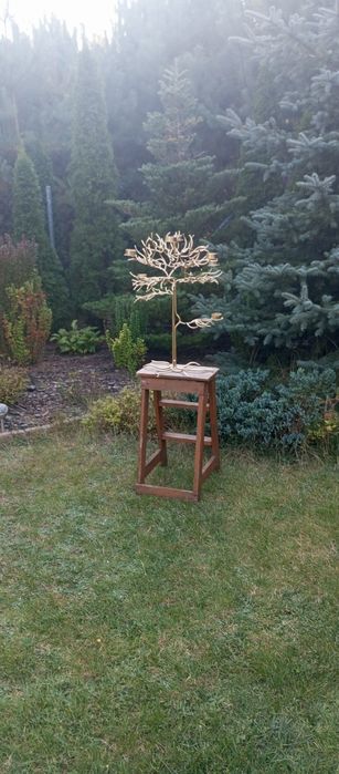 Metalowe drzewko - Ręcznie robiony -świecznik 63cm.