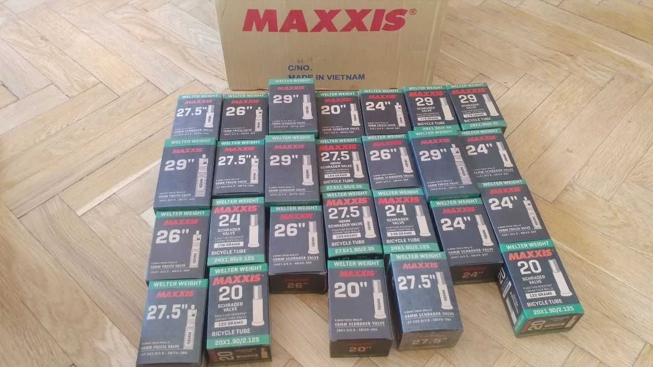 Нові вело камери Maxxis 16" 20" 24" 26" 27.5" 29" камера ЛЮБОЙ РАЗМЕР