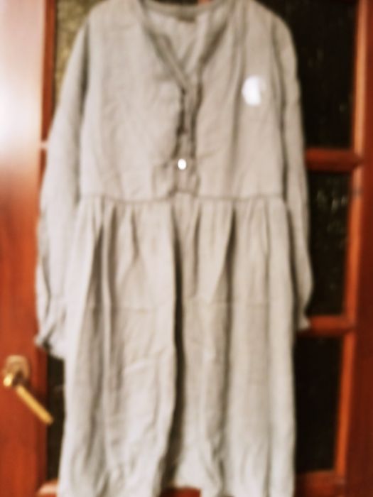 Sukienka damska luzna 42 44 kolor khaki bawelna