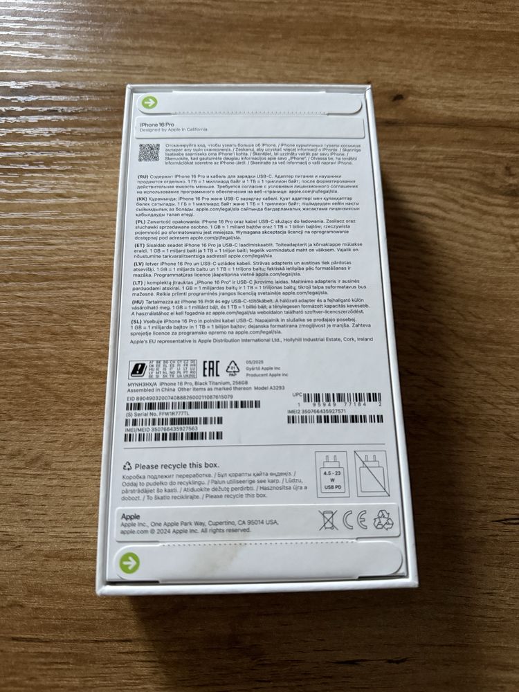 Iphone 16 Pro 256 gb-Black i White titanium nowe zaplombowane
