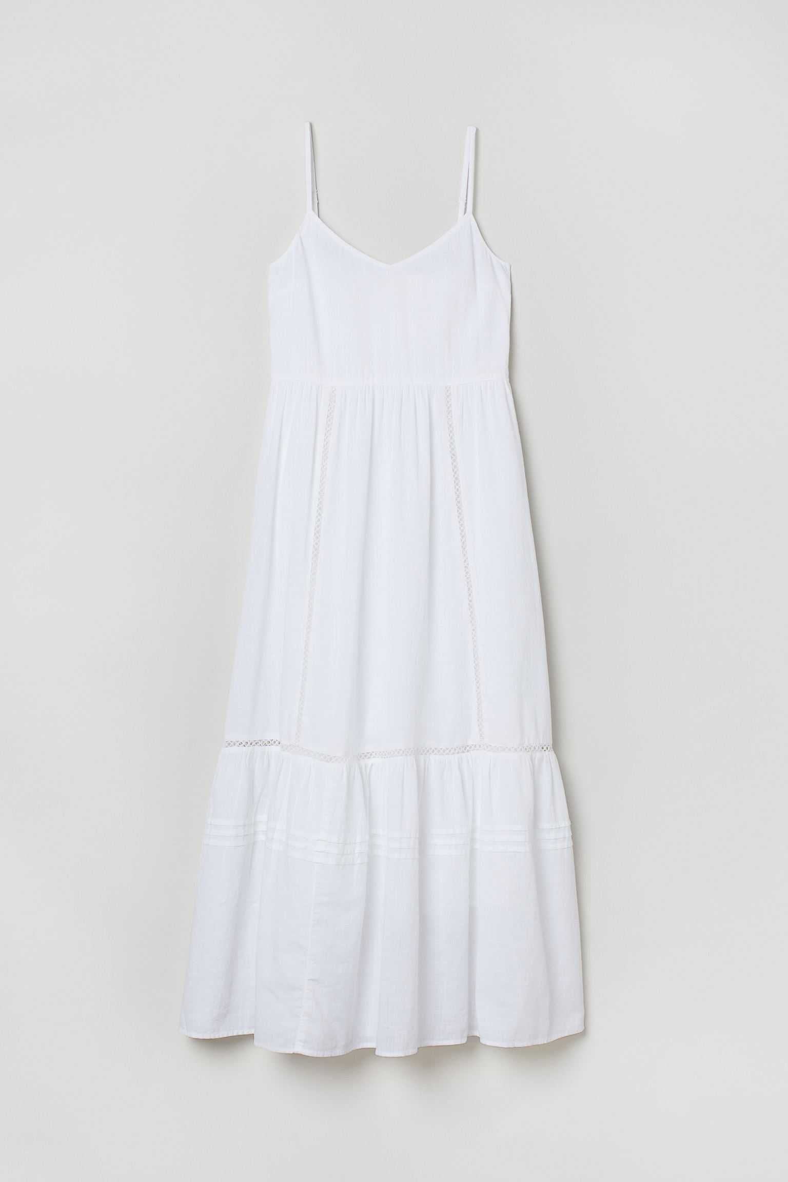 Nowa biała lekka bawełniana sukienka H&M 38 z podszewką boho Instagram