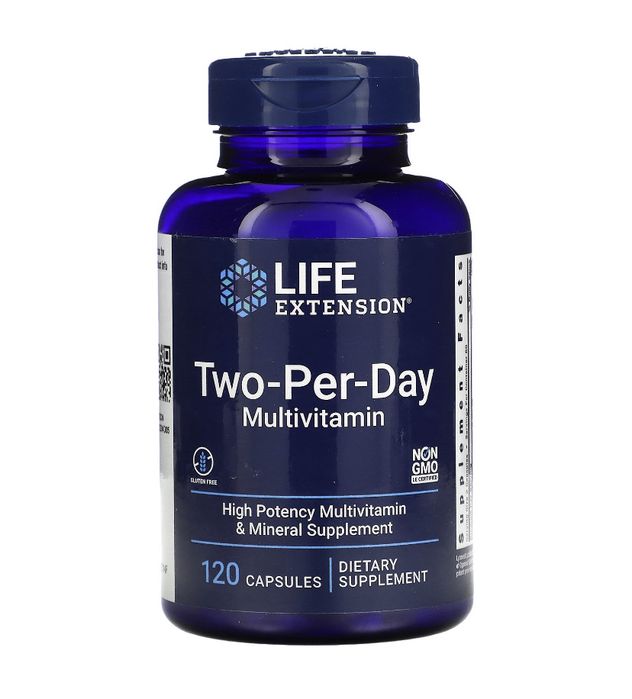 Life Extension, Мультивитамины Two-Per-Day, капсулы/таблетки