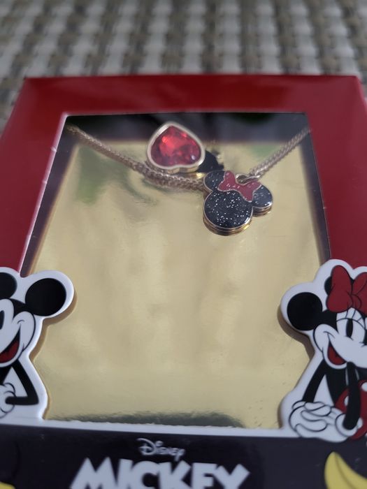 Biżuteria dla dziewczynki naszyjnik i pierścionek minnie h&m