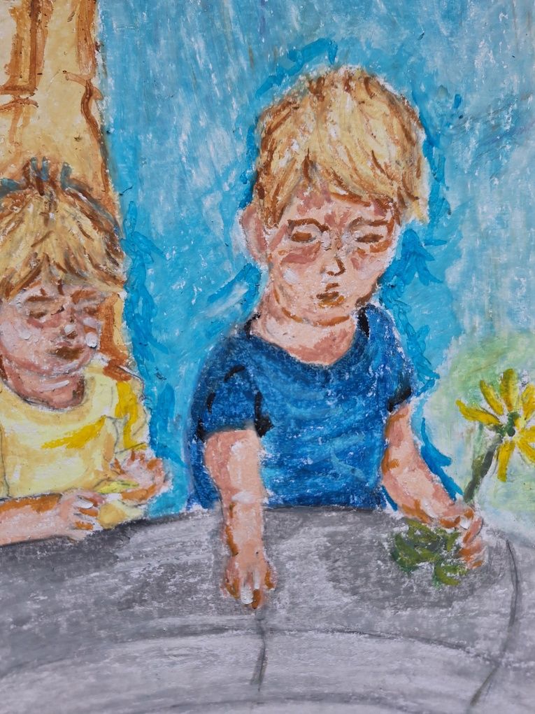 Desenho Pastel de Óleo sobre Papel