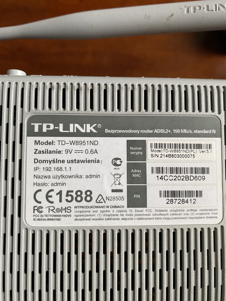 Router bezprzewodowy TP-Link TD-8951ND Wifi