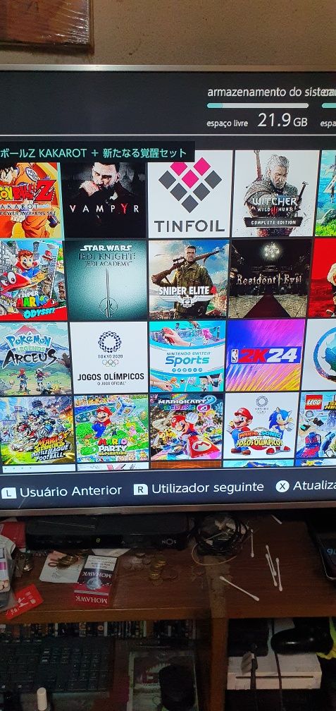 Nintendo switch v1 + Jb + vários extras + 50 jogos etc