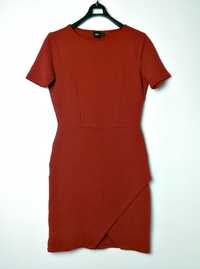 Czerwona sukienka dopasowana obcisła przylegająca krótki rękaw Asos 38