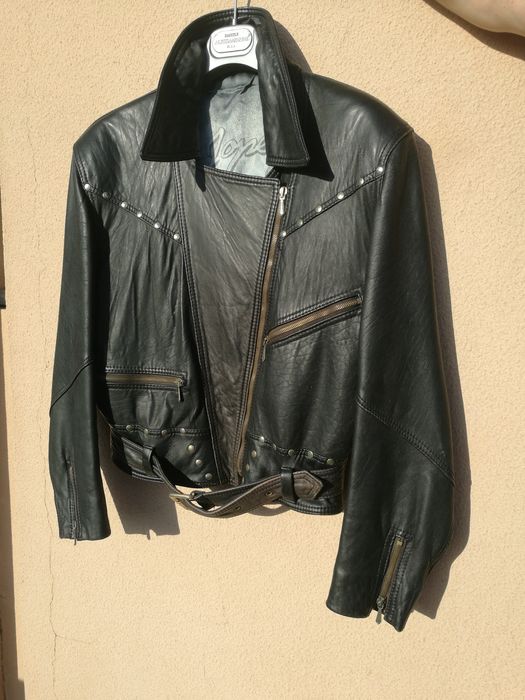 Casaco Motard vintage 100% pele natural estilo Harley como novo