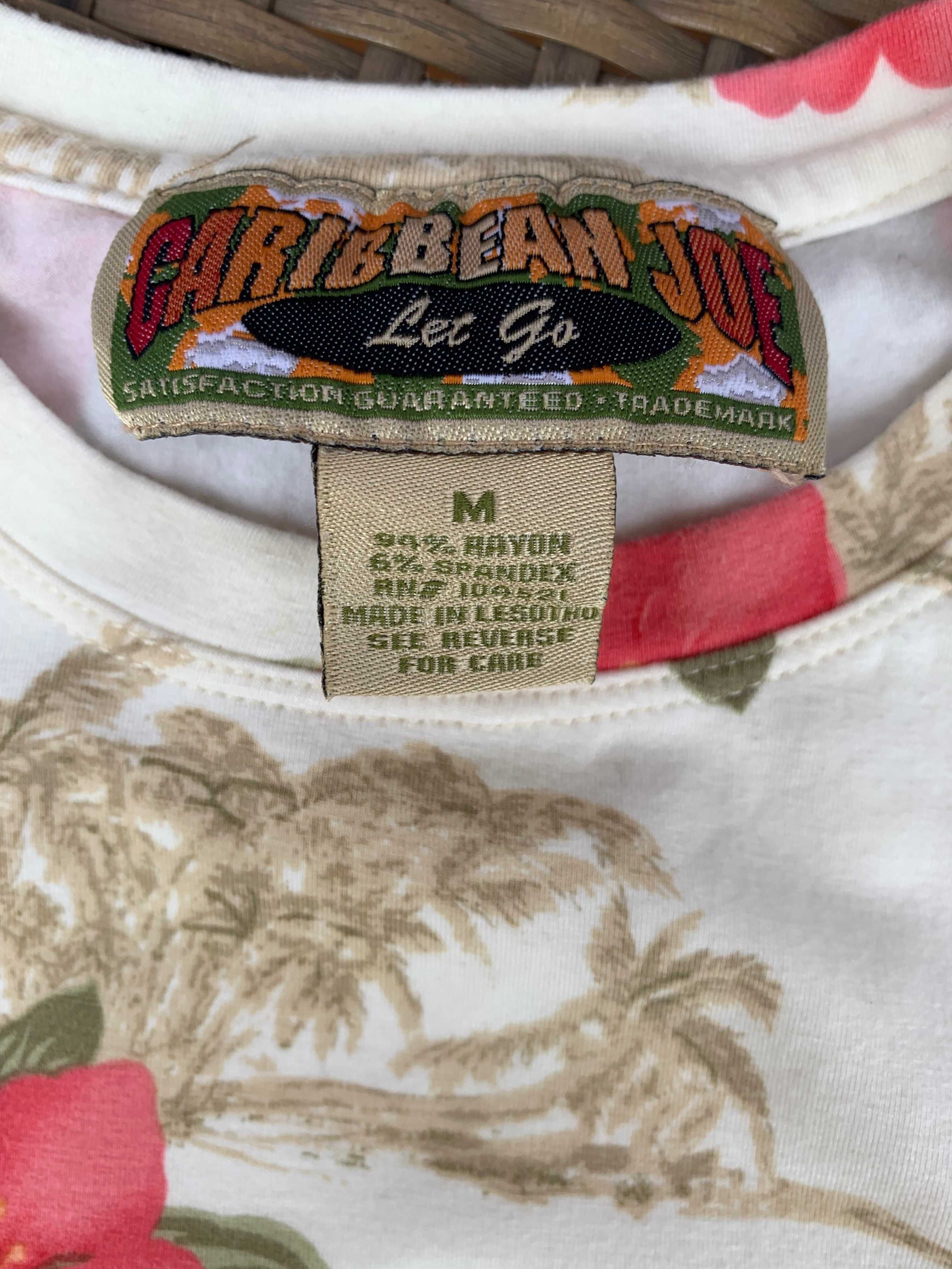 T-shirt w koralowe kwiaty, rozm m , Caribbean joe