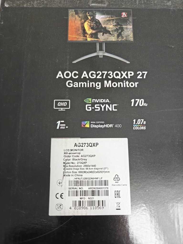 Monitor AOC AG273QXP 27" QHD Nano IPS 170Hz - Gwarancja!