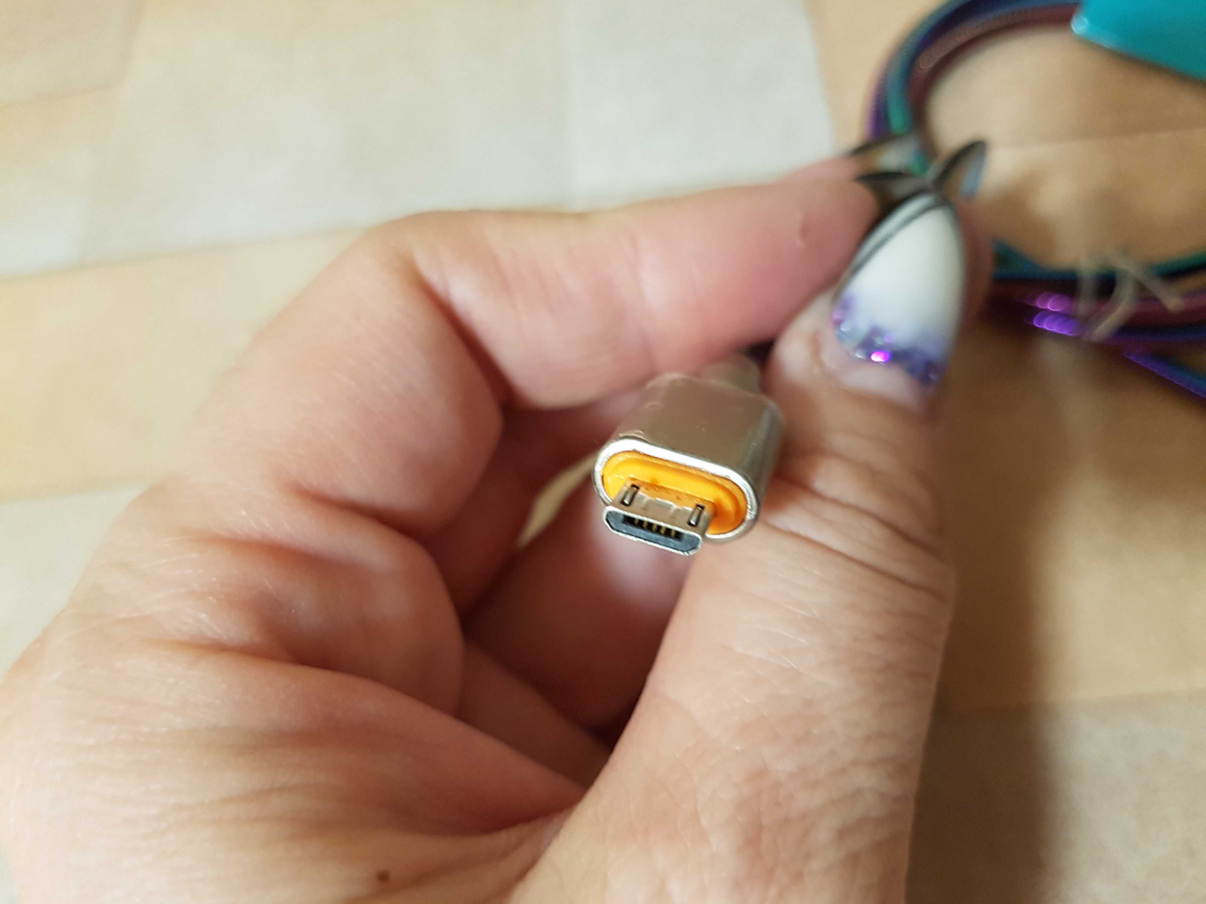 Кабель APE радужный металлический USB-micro USB 1м 1,5А