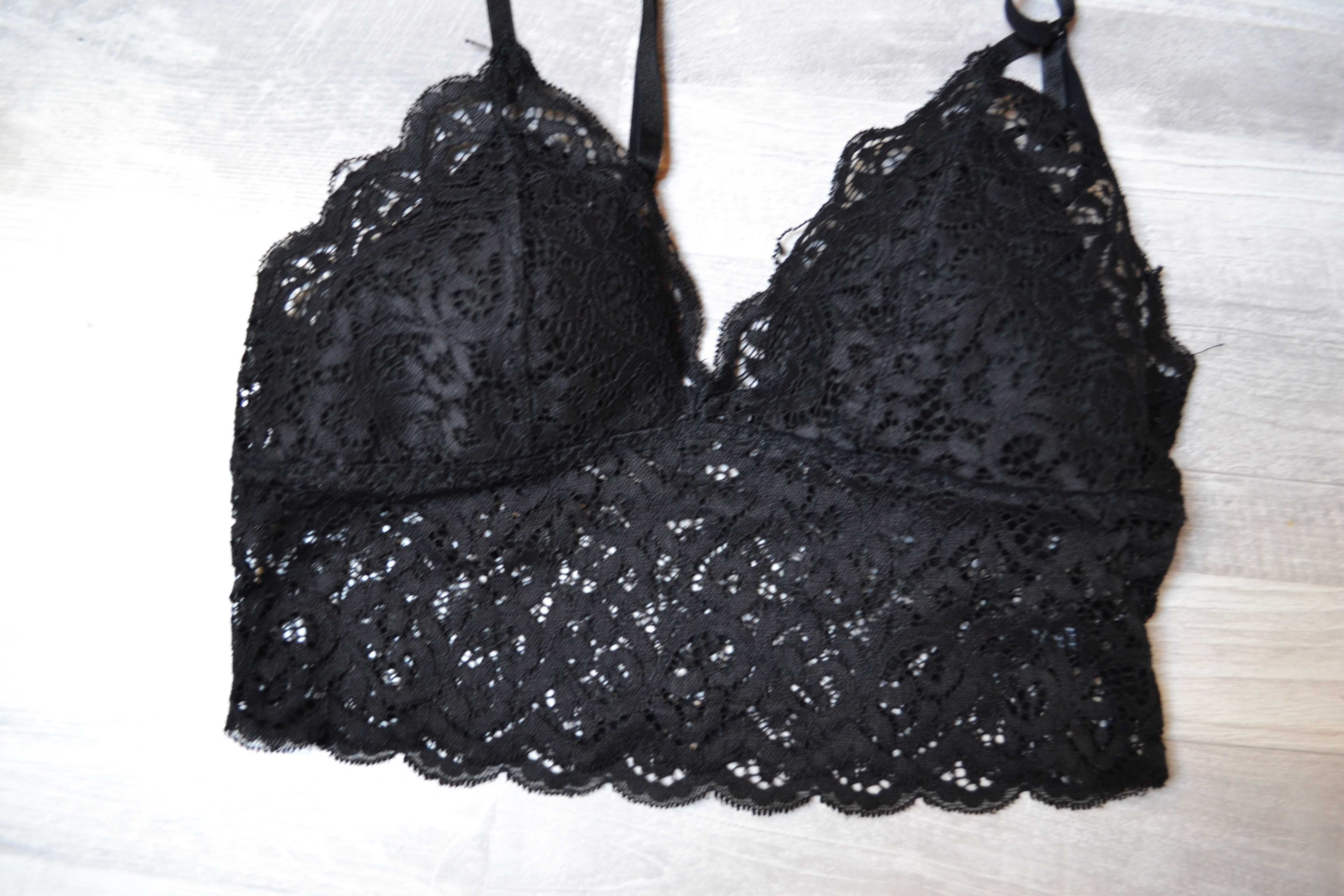 Sexy top koronka biustonosz S XS goth