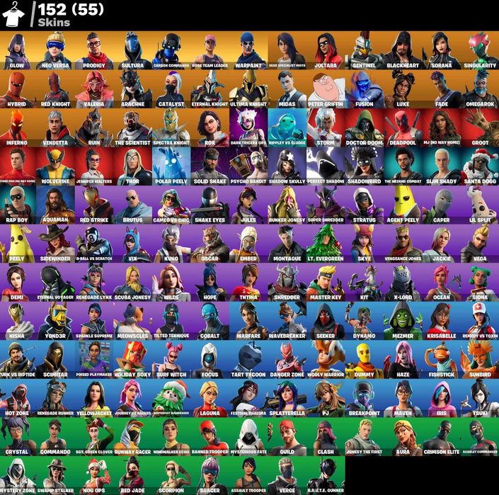 Аккаунт Fortnite 152 скина фортнайт