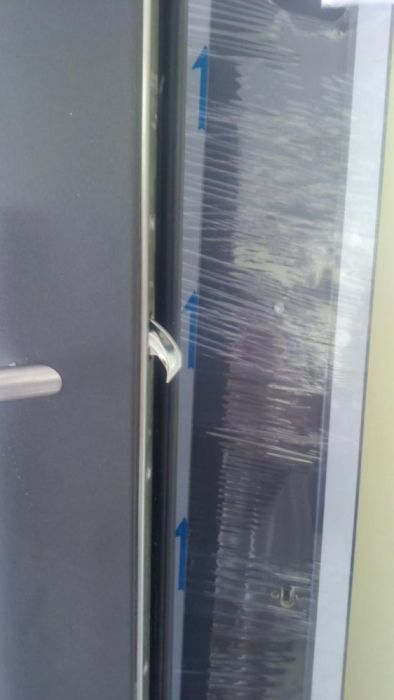 Drzwi zewnętrzne na profialu aluminiowym ciepłe antracyt 210 x 110