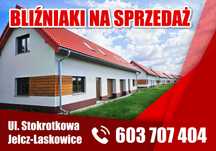 Dom w zabudowie bliźniaczej z ogrodem i garażem, Jelcz-Laskowcie