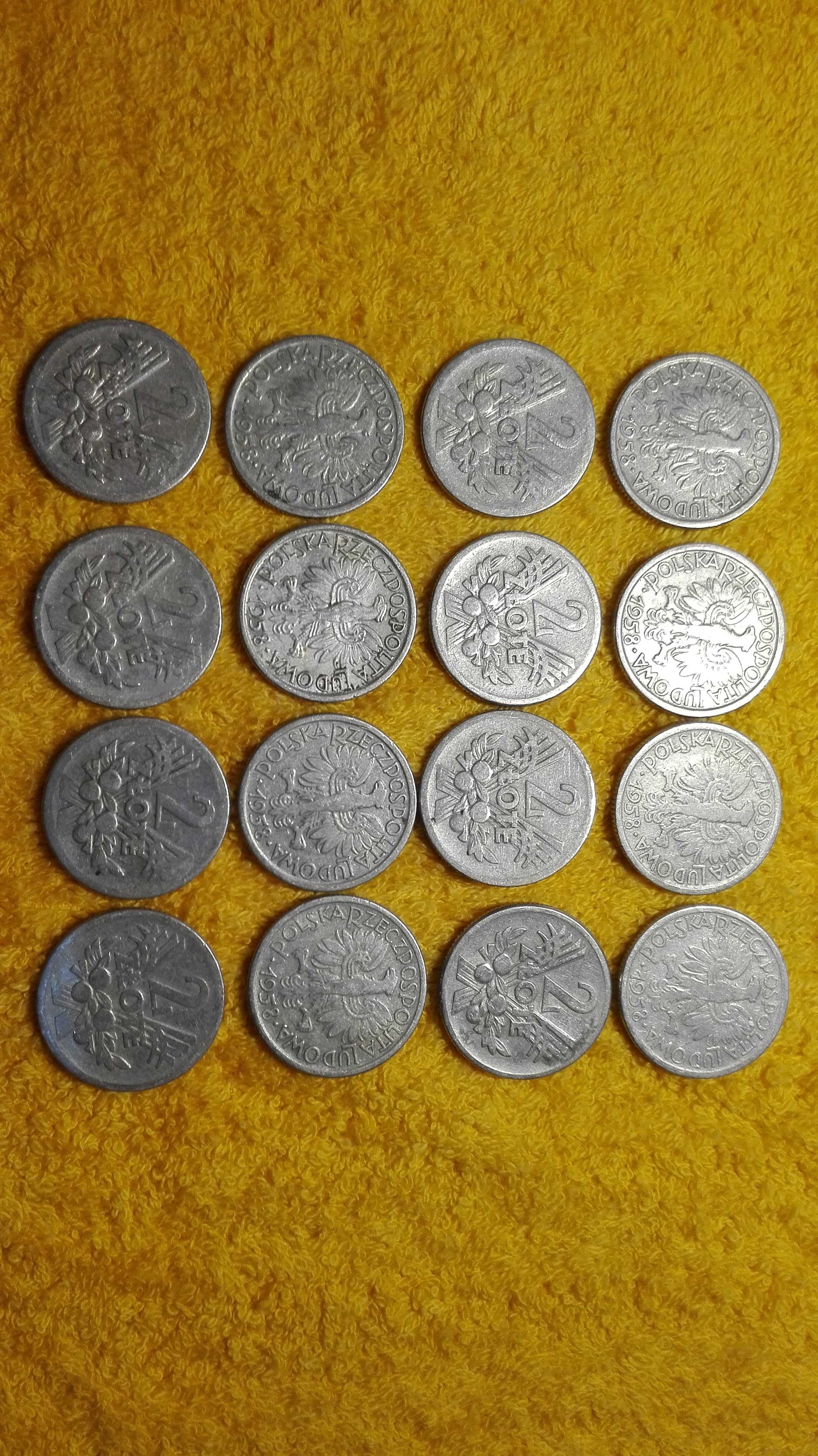 Moneta 2zł PRL z 1958 rok, kłosy jagody- 80zł za 16szt, kup ile chcesz