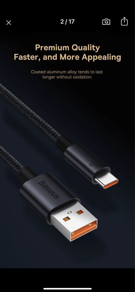 Кабель Baseus 100w USB-USB type c