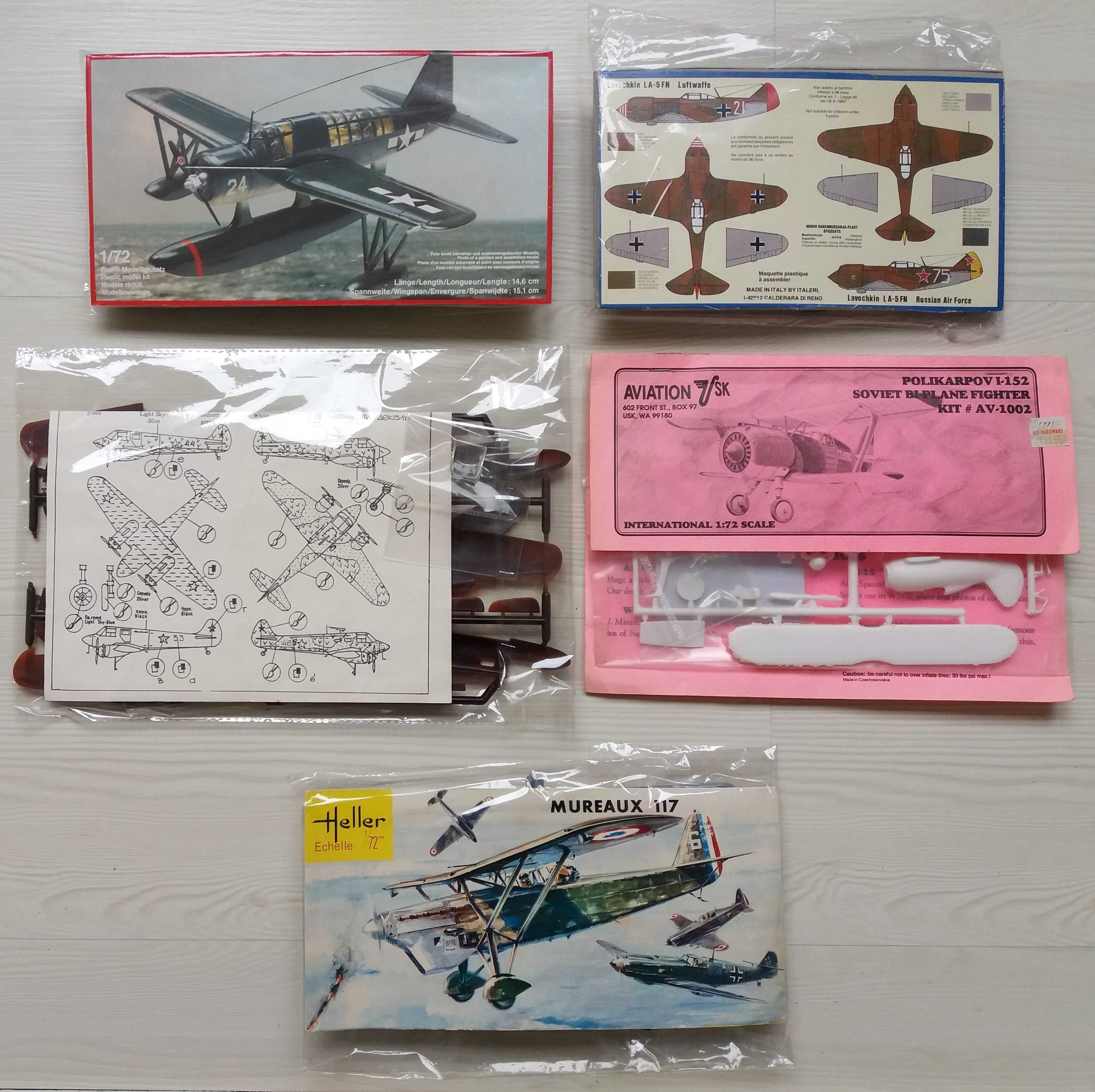 Modelos de aviões. Kits. Escala 1/72. IIGM