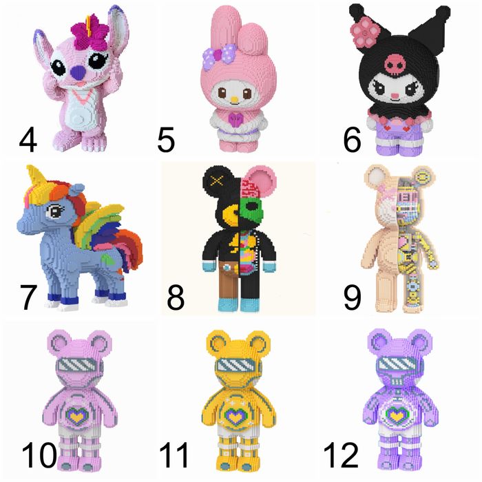 Конструктор Magic Blocks в асортименті Стіч,Bearbrick,Marvel,DC,Лабубу