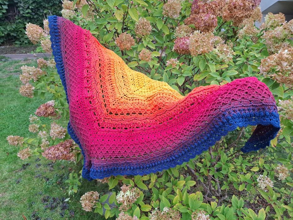 Chusta szydełkowa rękodzieło handmade - gratis pudełko z okienkiem