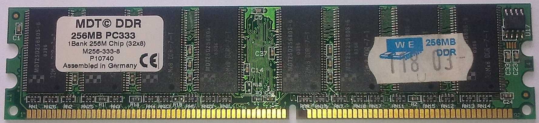 Pamięć RAM 256 MB PC  DDR 333