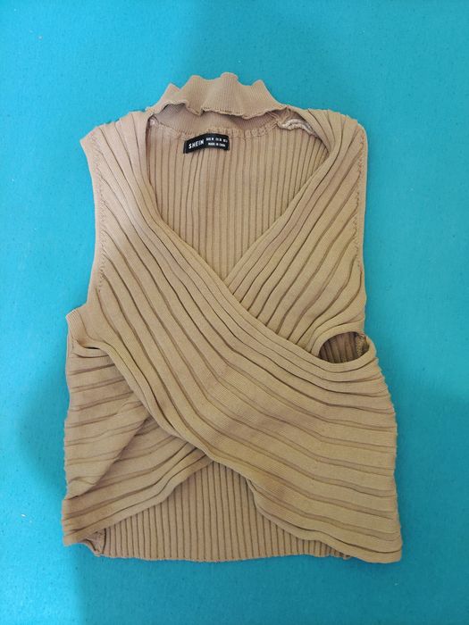 Top musztardowy kolor 36/38 Shein wiskoza
