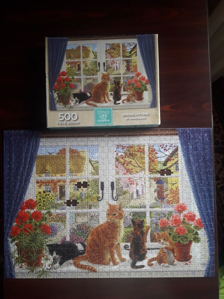 Пазл 1000 Песики щенки Jigsaw Puzzle, Весенние котята 500 WHSmith