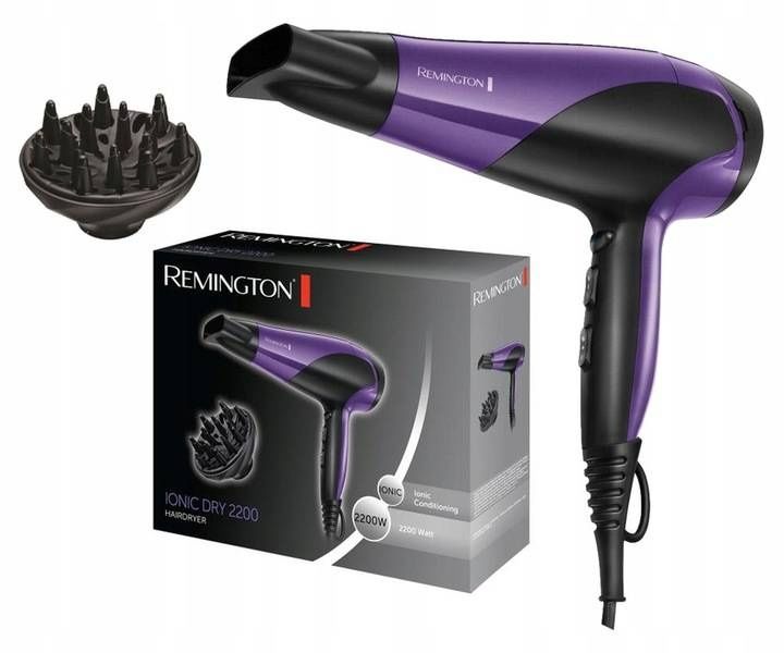 Suszarka do włosów Remington z jonizacja  2200W + dyfuzor