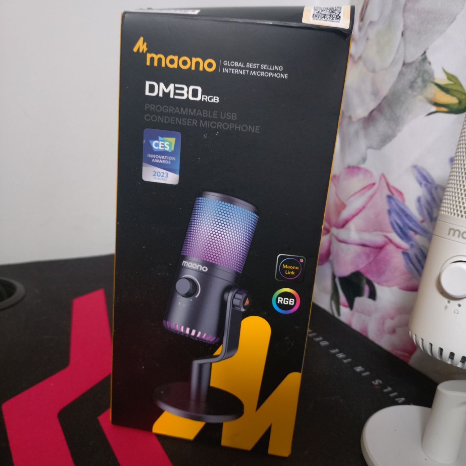 Mikrofon maono DM30 RGB biały