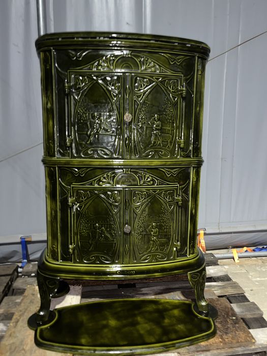 Piec emaliowany OLSBERG, kominek zabytkowy