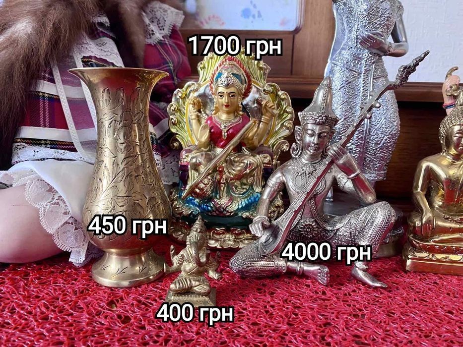 Статуэтка Ганеш, Будда, Сарасвати, глюкофон, поющая чаша