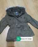 Kurtka zara 3-4 lat khaki zielona parka jesień ocieplana kamizelka