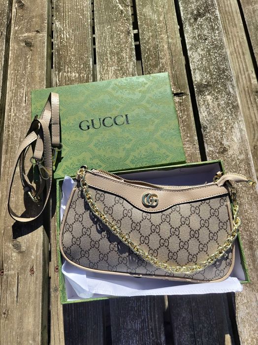 Bolsa Gucci Castanha Clara