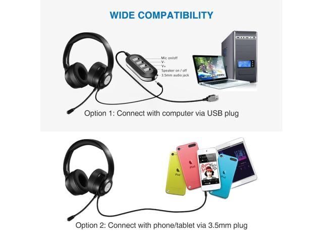 Auscultadores USB/Audiojack com comando