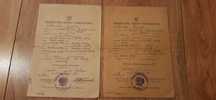 stare świadectwa szkolne 2 sztuki powojenne 1946/1947 rok Zabrze