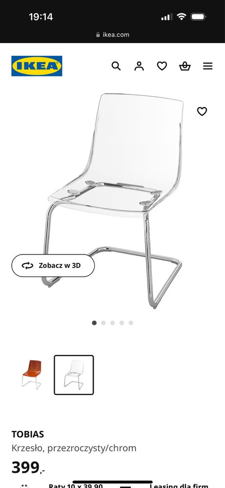 Zestaw krzeseł Tobias / 4 szt.