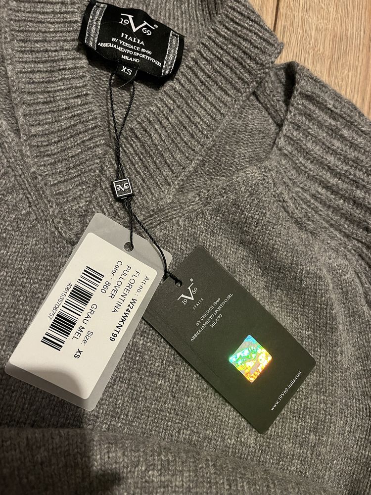 Sweter oversize wełniany Versace xs s nowy z metka