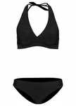 B.P.C bikini trójkątne miseczki wiązane na szyi czarne z figami r.46
