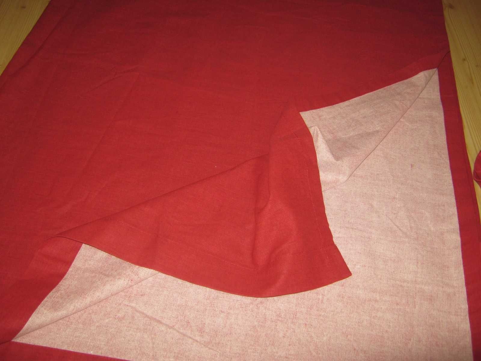 Bawełna 100% czerwona kolekcja zasłony na przelotki 338 / 228 cm