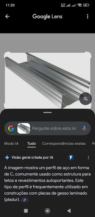 Calha metálica 3 m pladur