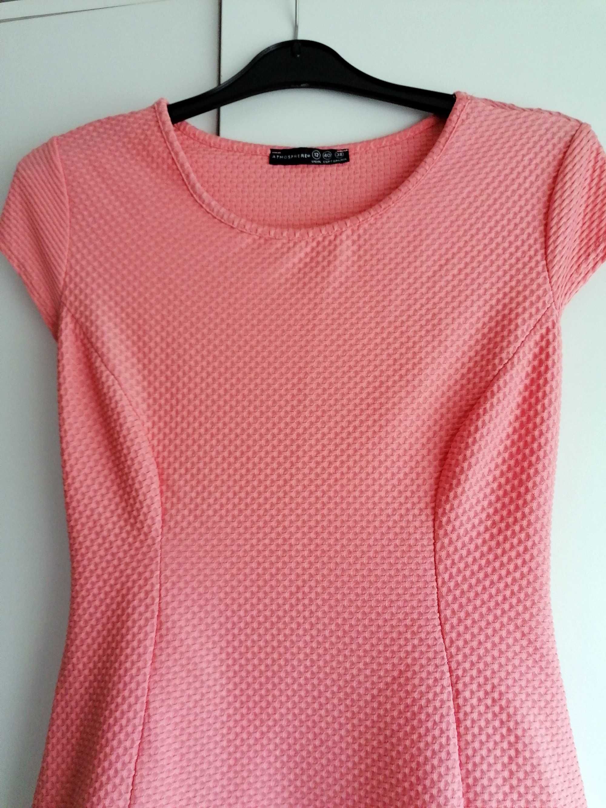 Camisola manga curta coral efeito peplum