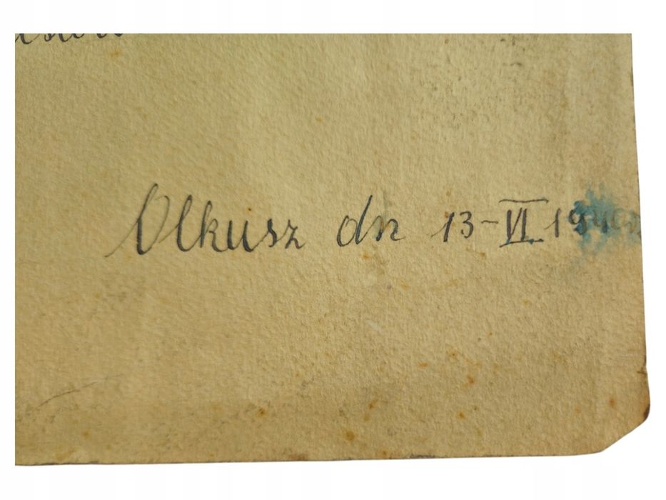 Akwarela Historyczna Olkusz 1941 Kochanemu Dziadziusiowi
