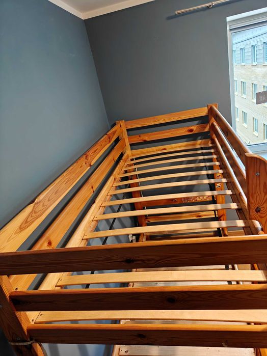 Łóżko piętrowe drewniane 90x200cm