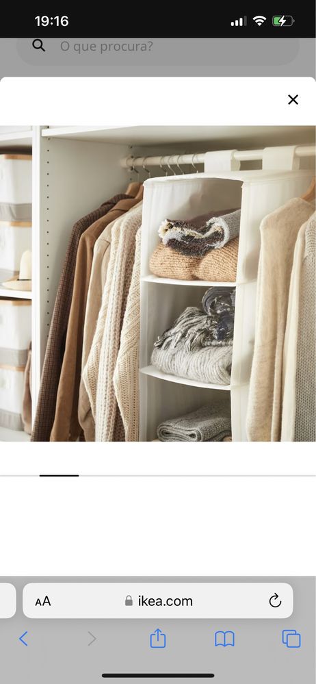 Arrumação com 6 compartimentos branca Ikea (novo)
