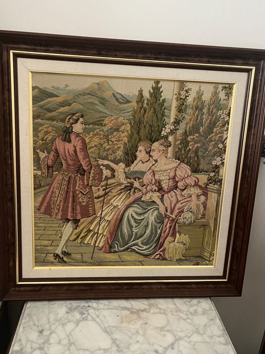 Quadro Tapeçaria antiga Gobelin 60x60