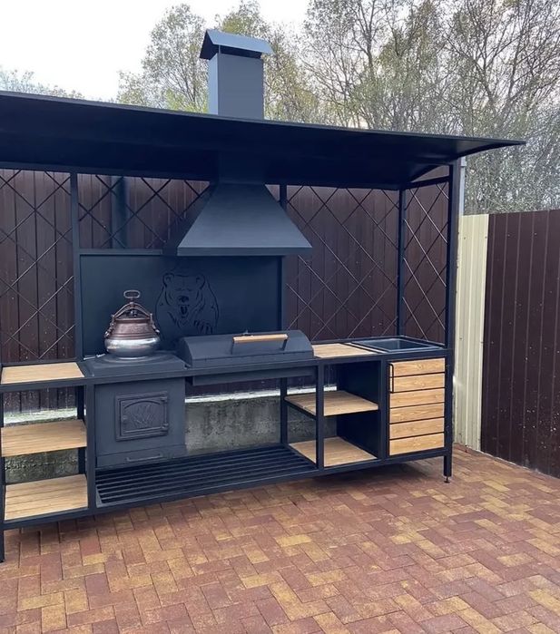 Мангальний комплекс,мангальна зона, смокер, барбекю-гриль, лофт,мангал