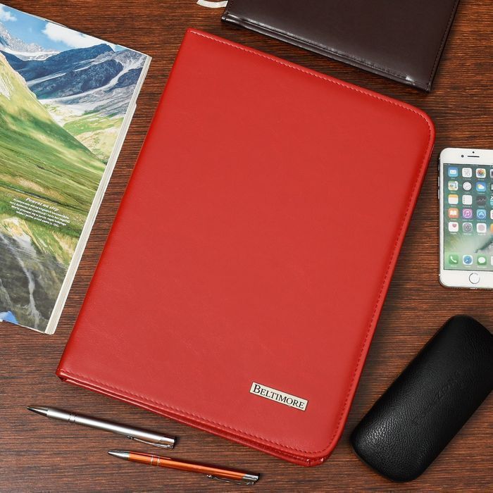 Beltimore czerwony męski biwuar aktówka teczka organizer dla handlowca