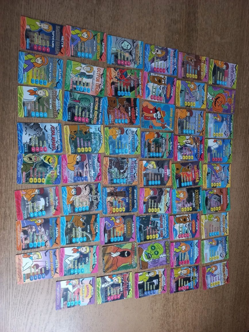 Карточки коллекционные Ниндзя,Человек паук ,Scooby .