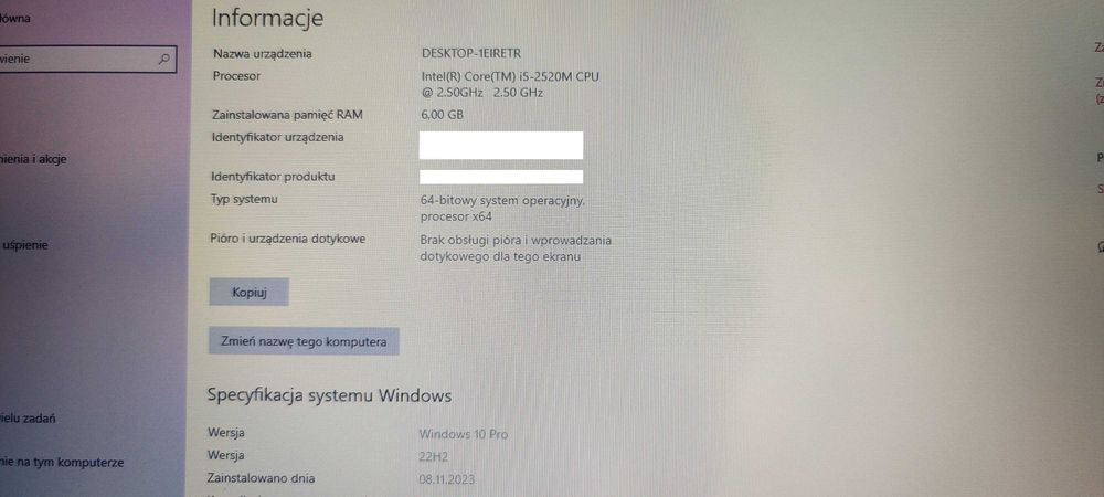 HP 6560B - 15,6 cala -Core i5 4 x 3,20 GHz - 6GB Ram -256GB SSD -Win10