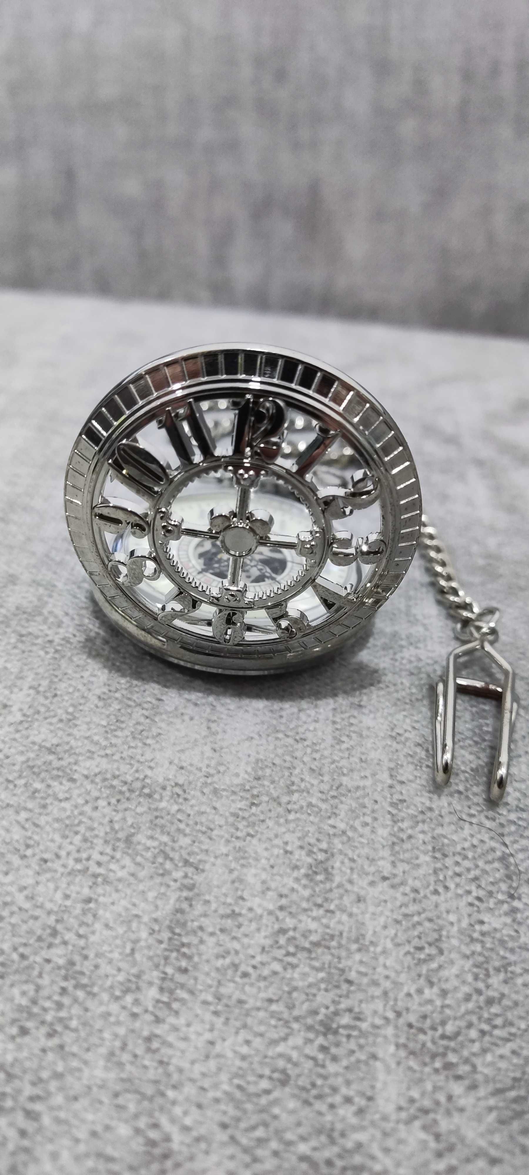 Relógio de Bolso Esqueleto Steampunk Vintage